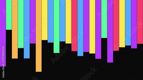 Vibrant vertical color bars background, abstract rainbow motion dynamic colorful stripes animation for modern digital projects 4k