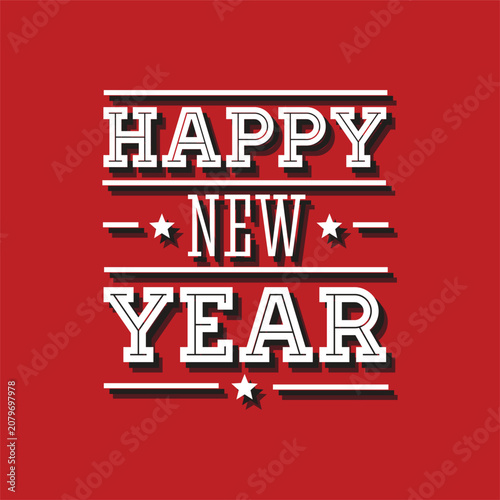 Happy New Year vintage sign lettering