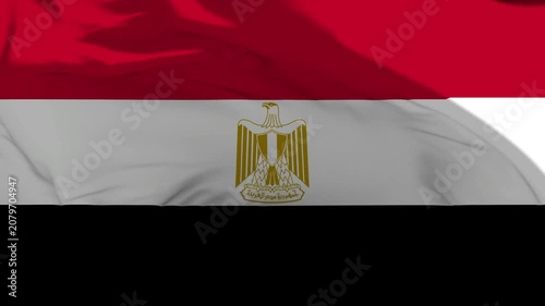Egypt Flag Waving in Slow Motion Loop Animation