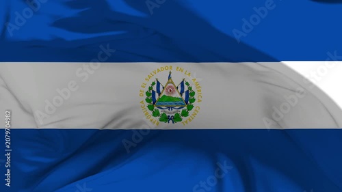 El Salvador Flag Waving in Slow Motion Loop Animation