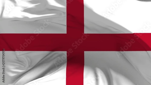 England Flag Waving in Slow Motion Loop Animation
