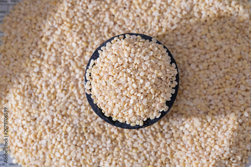 Canvas Print White Urad Dal (Split Black Gram Without Skin) Close Up Photos