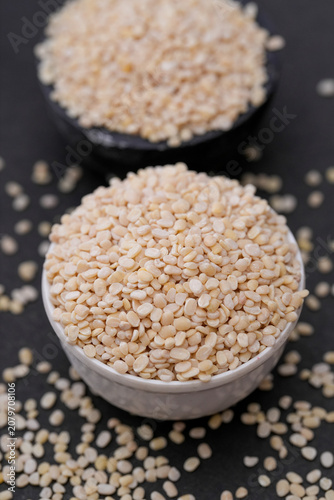 Photography White Urad Dal (Split Black Gram Without Skin) Close Up Photos