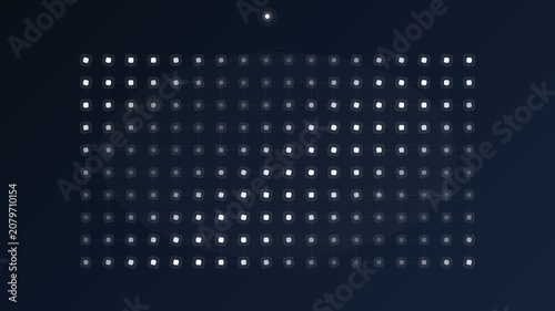 Dark digital grid with moving light highlight animation