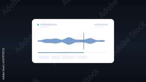 Audio playback waveform interface on dark background