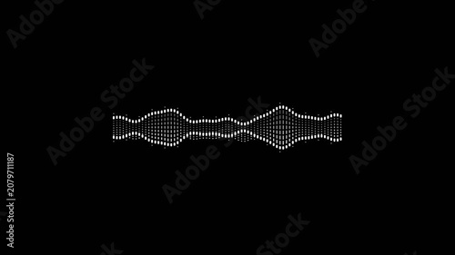 Symmetrical digital audio spectrum visualization on black background