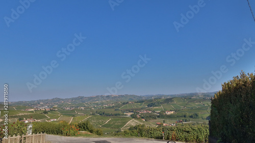 Photos landscapes of the Langhe in Piedmont with vineyards during summer before autumn