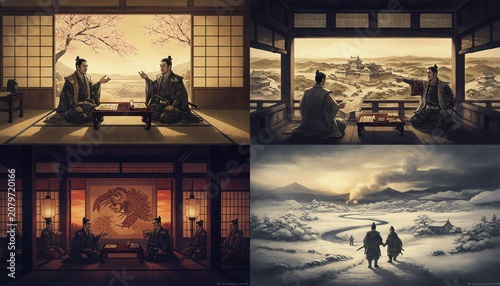 戦国時代の情景 歴史・和風イラスト素材