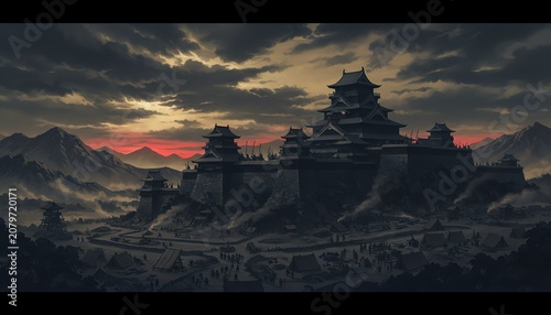 和の歴史情景 歴史・和風イラスト素材