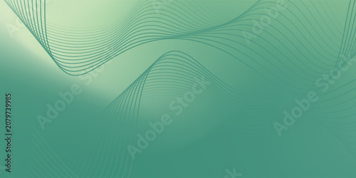 Bild auf Leinwand Yellow green gradient mesh abstract background decorated with green and blue wav