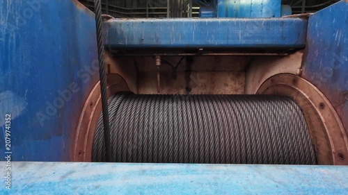Inside the drawworks of oil drilling rig