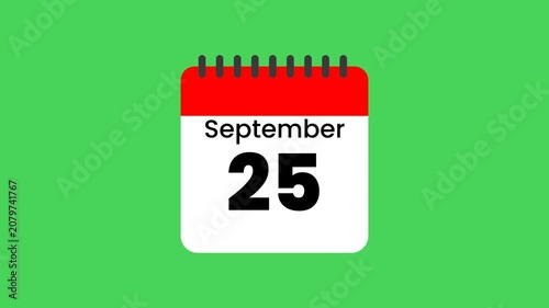 Animated Calendar Highlighting American Indian Heritage Day September 25