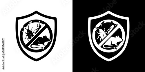 Foto Shield logo features prohibited insect and rodent pests