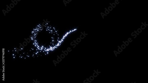 4K Radiant Infinity Star Trail Animation on Black Background, Premium Glowing Particle Swirl Overlay for Cinematic Intro and Festive Event Effects