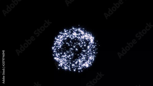 4K Radiant Star Sphere Explosion on Black Background, Cinematic Glowing Particle Ball Burst Overlay for Premium Motion Graphics and Event Transitions