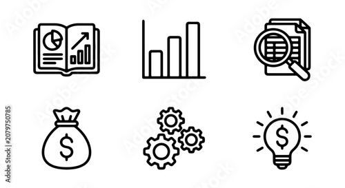 Business Icons: Analytics, Finance, Strategy, Growth, Ideas, Operations