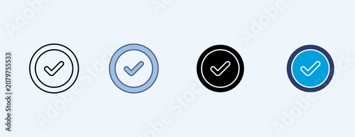Cuadro en lienzo Check Multiple Icon Illustration Vector