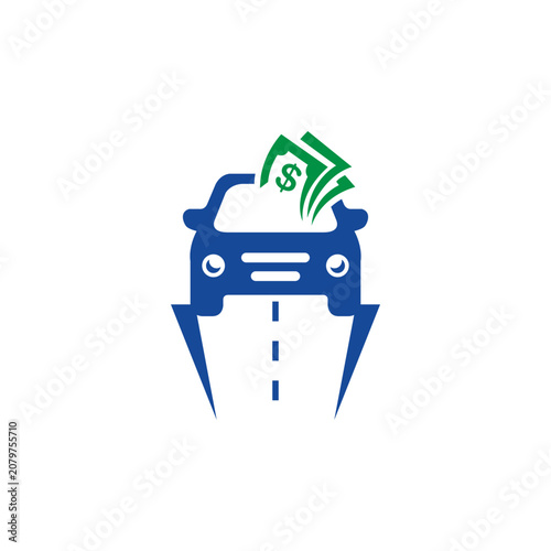 US Dollar Sign,Automobile vector icon. Car dealer vector logo design with isolated background.