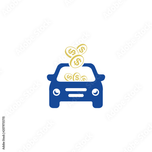 US Dollar Sign,Automobile vector icon. Car dealer vector logo design with isolated background.
