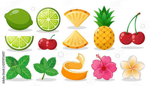 Assorted Fresh Tropical Fruits and Citrus Slices for Healthy Eating