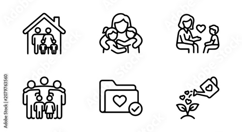 Family Icons, Love Icons, Growth Icons: Vector Set for Lifestyle & Community