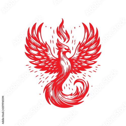 Red Flaming Phoenix Art