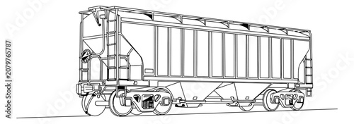 Industrial Railway Hopper Car for Bulk Material Transport and Mineral Freight Logistics in Heavy Industry Shipping