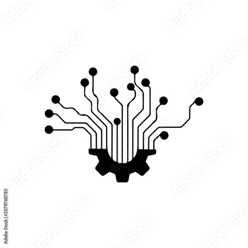 Digital Gear Circuit Icon