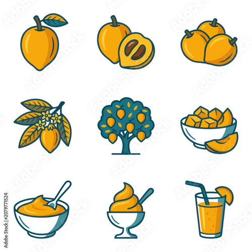 Fresh Fruit and Juice Illustrations.