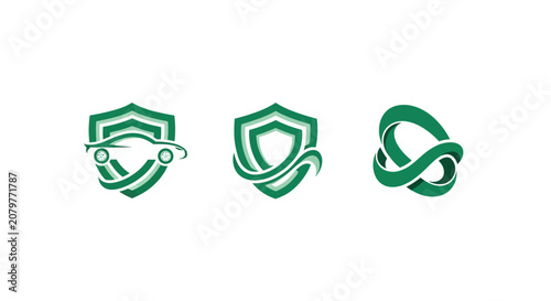 Green Shield and Infinity Symbols Design.