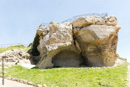 Natural Sigths of The Cerere Rock (Rocca di Cerere) in Enna, Sicily, Italy.