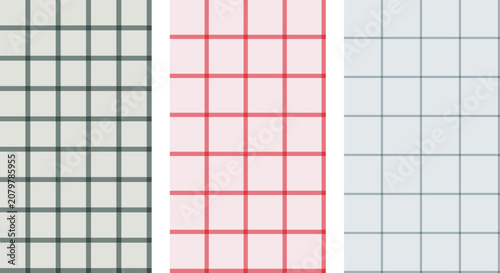 Photos Set of Seamless Grid Patterns in Various Colors