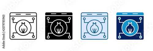 Schilderij op canvas Hidden Service Icon Set Multiple Style Collection