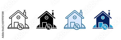 Mortgage Icon Set Multiple Style Collection
