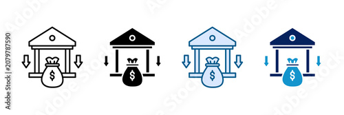 Foto Lender Icon Set Multiple Style Collection