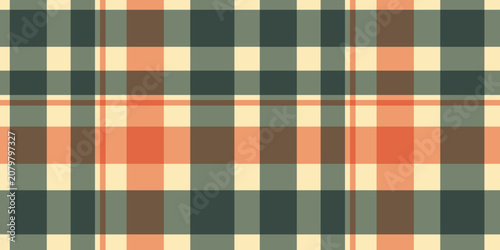 Photos Seamless Plaid Pattern in Green, Beige and Coral