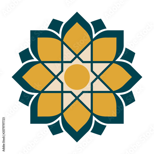 Geometric lotus flower vector illustration