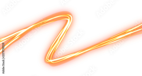 Cuadro en lienzo Dynamic Orange Gold Neon Fire Lightning Bolt Electric