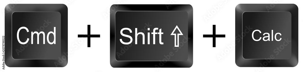 Foto command shift calculator computer keyboard shortcut key button 3d icon symbol si