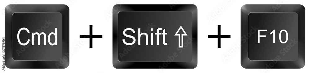 Фотография command shift f10 computer keyboard shortcut key button 3d icon symbol sign isol