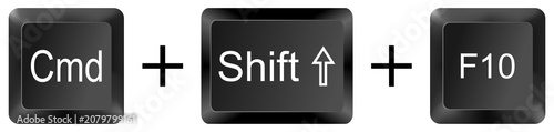 Quadro su tela command shift f10 computer keyboard shortcut key button 3d icon symbol sign isol