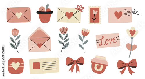 Canvastavla Collection of Valentines Day themed illustrations and icons.