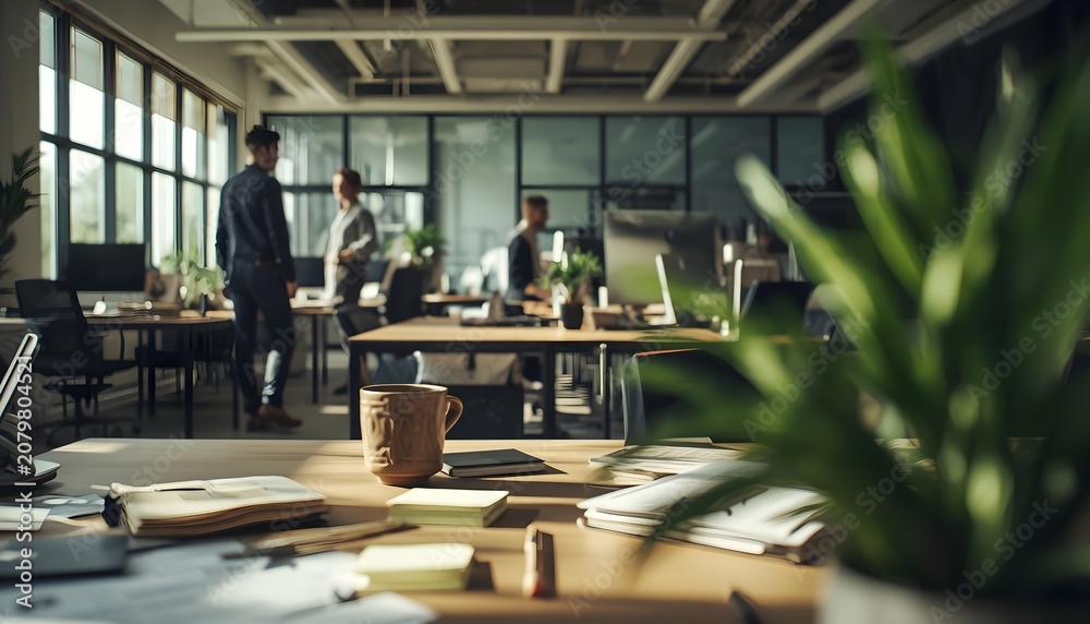 Obraz premium Office background with a simple angle.