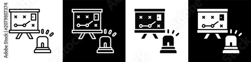 Bilde på lerret Emergency Plan black and white background style collection