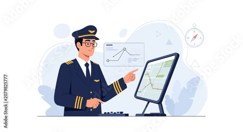 Pilot Operating Flight Navigation System and Analyzing Data