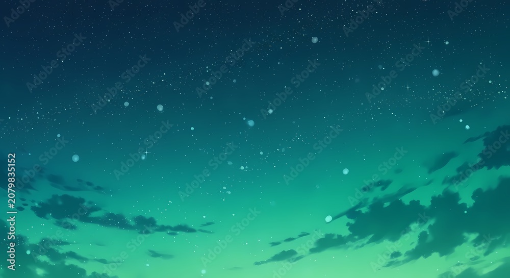 Fototapeta premium Night Sky with Stars and Clouds.