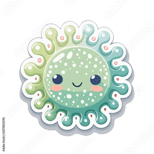 Cute cartoon amoeba vector illustration