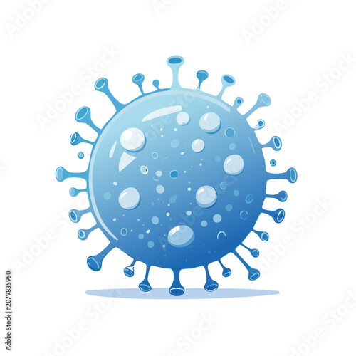 Blue Coronavirus Vector Illustration