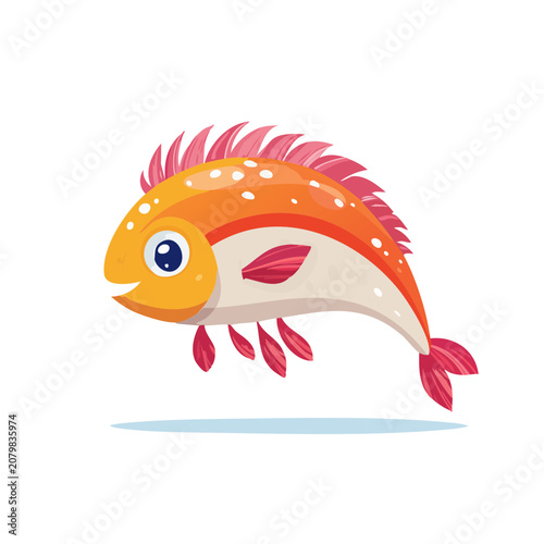 Colorful cartoon fish vector illustration