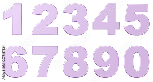 Photography 3D素材_数字_メタリック_紫